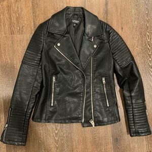 Topshop Moto Faux Leather Jacket